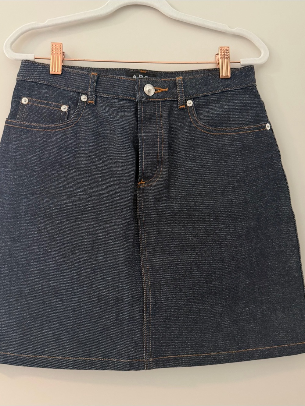 A.P.C. Dark Blue Denim A-Line Skirt